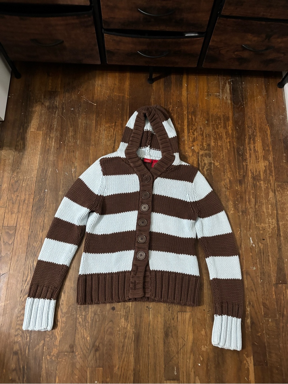 mossimo striped knit hooded sweater